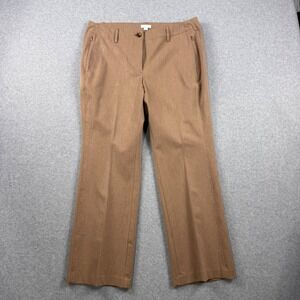 J Jill Dress Pants Womens 14 Petite Beige Brown Straight Leg Career Stretch Work